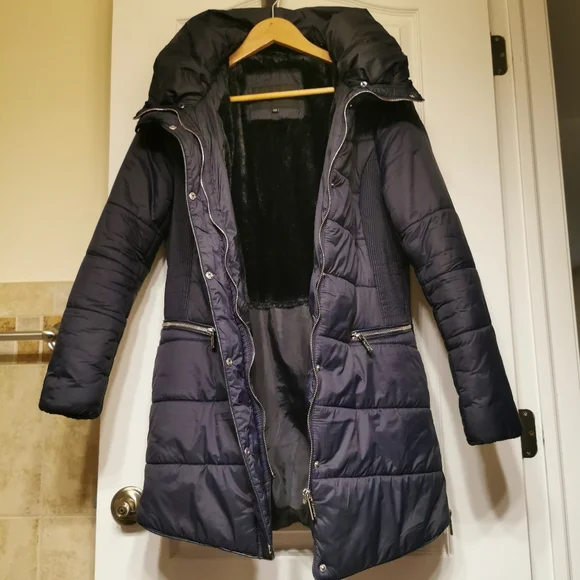 Beautiful Navy blue Coat/Parka Cozy, Warm, light Winter Jaket XL Extra Large - Picture 13 of 13